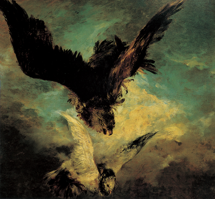  Adolpyh Von Menzel —— 扑向鸽子的猎鹰